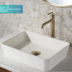 Single Handle Vessel Bathroom Faucet with Pop-Up Drain in Brushed Gold (2-Pack)