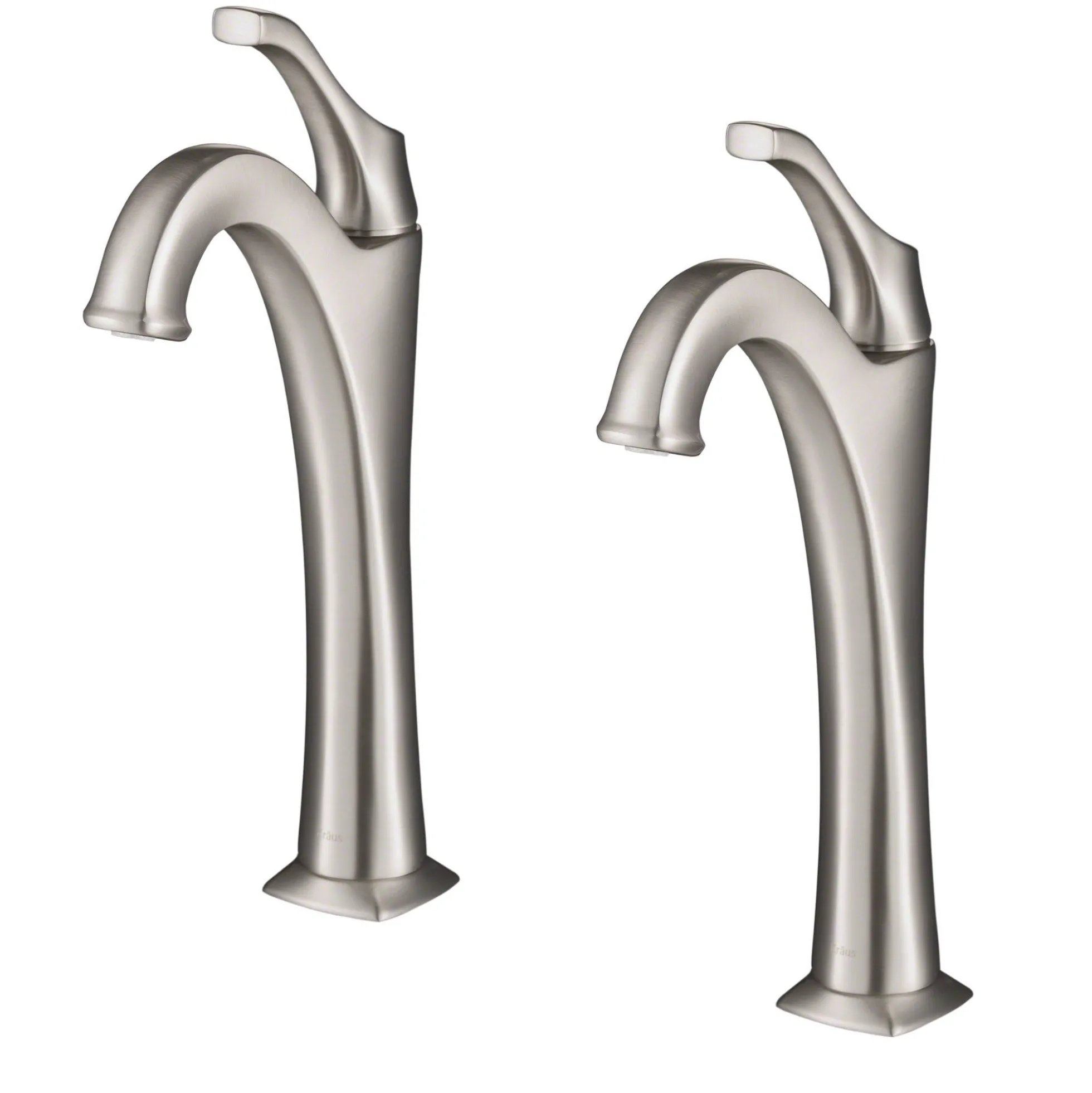 Single Handle Vessel Bathroom Faucet with Pop-Up Drain in Spot Free Stainless Steel (2-Pack)