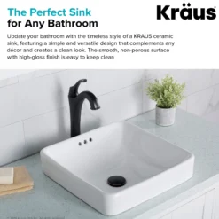 16 1/2" Square Semi-Recessed Ceramic Bathroom Sink in White with Overflow Drain (2-Pack)