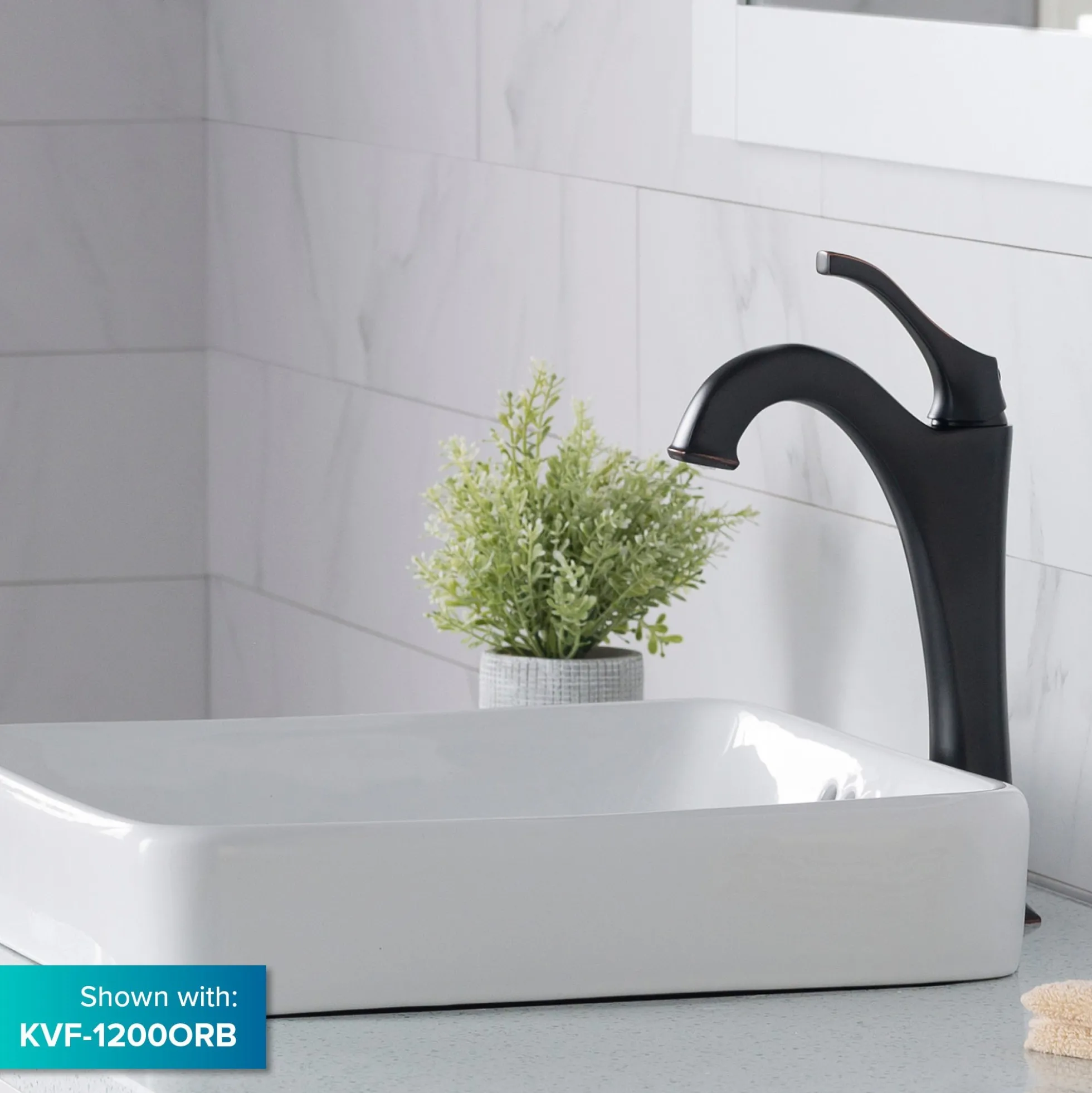 16 1/2" Square Semi-Recessed Ceramic Bathroom Sink in White with Overflow Drain