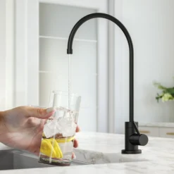 2-Stage Under-Sink Filtration System with Single Handle Drinking Water Filter Faucet in Matte Black