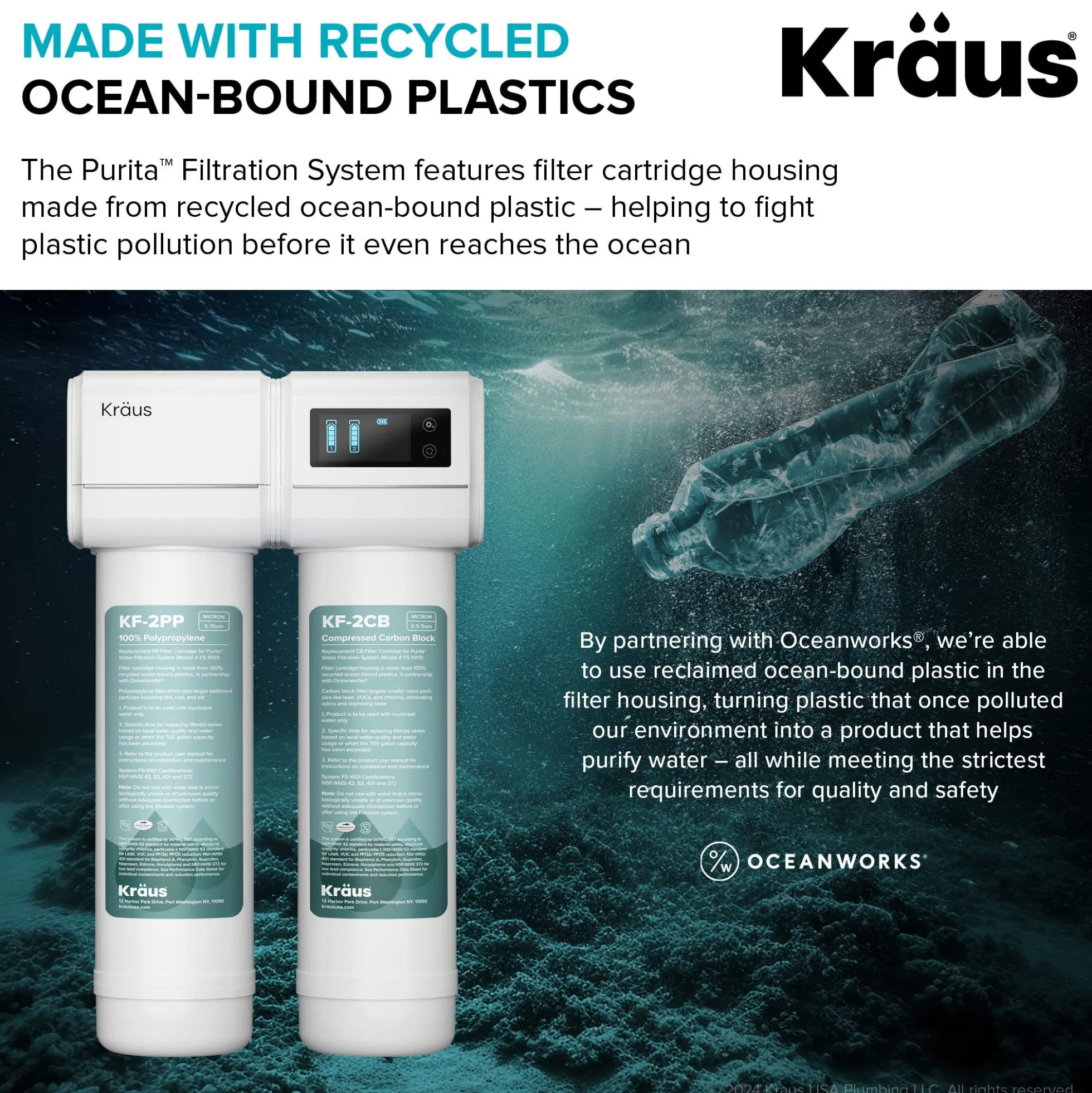 2-Stage Under Sink Water Filtration System with Digital Display Monitor