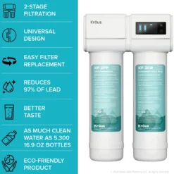 2-Stage Under Sink Water Filtration System with Digital Display Monitor