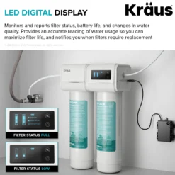 2-Stage Under Sink Water Filtration System with Digital Display Monitor