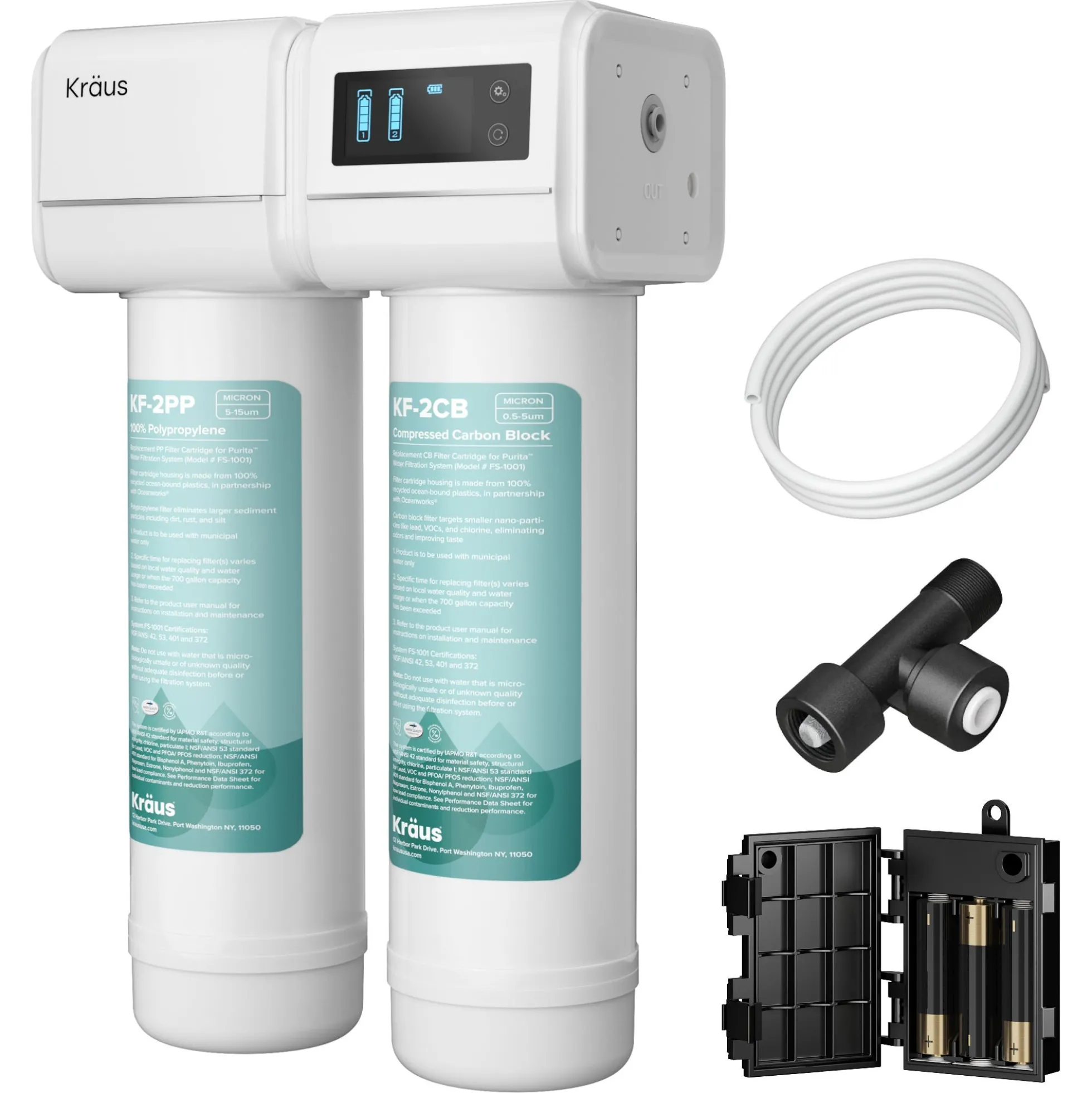 2-Stage Under Sink Water Filtration System with Digital Display Monitor
