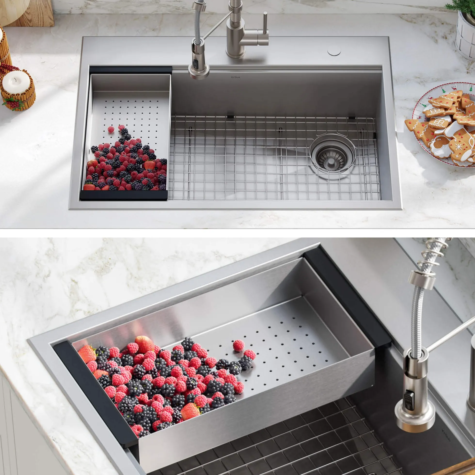 Stainless Steel Colander for Workstation Kitchen Sink