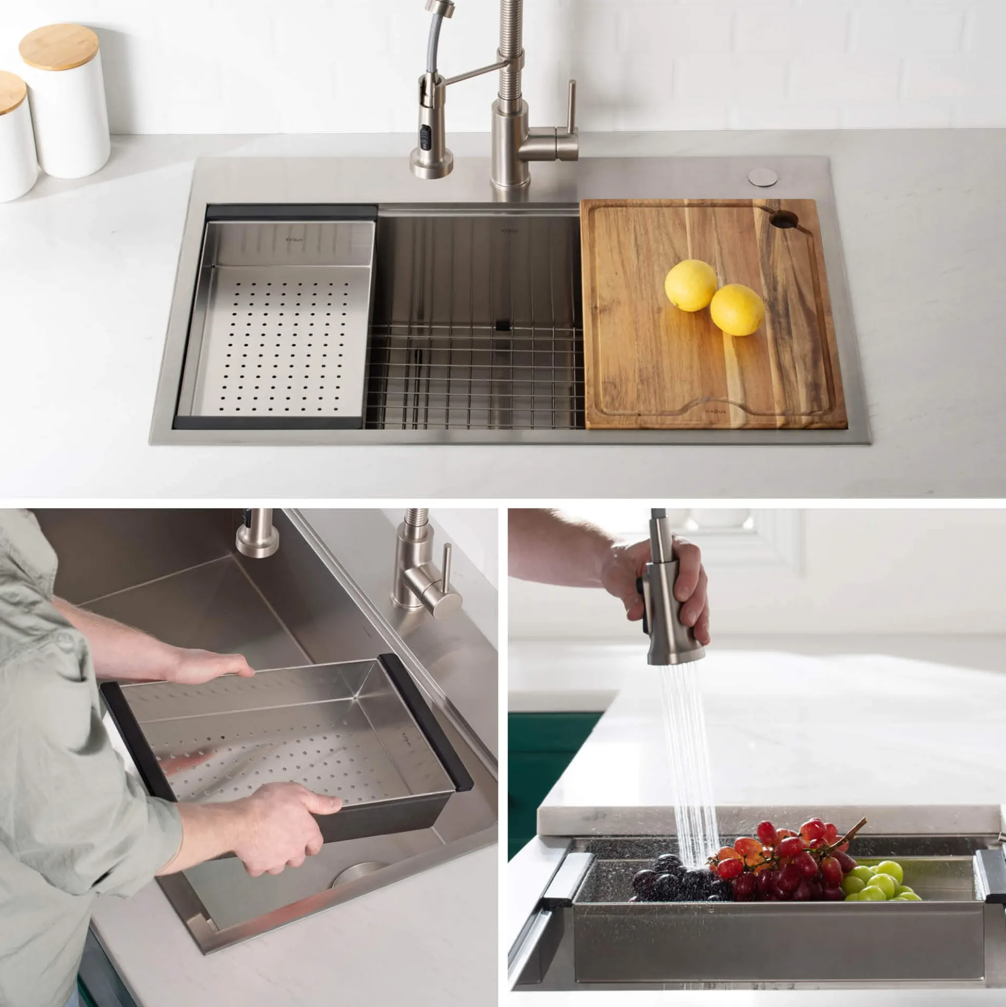 Stainless Steel Colander for Workstation Kitchen Sink