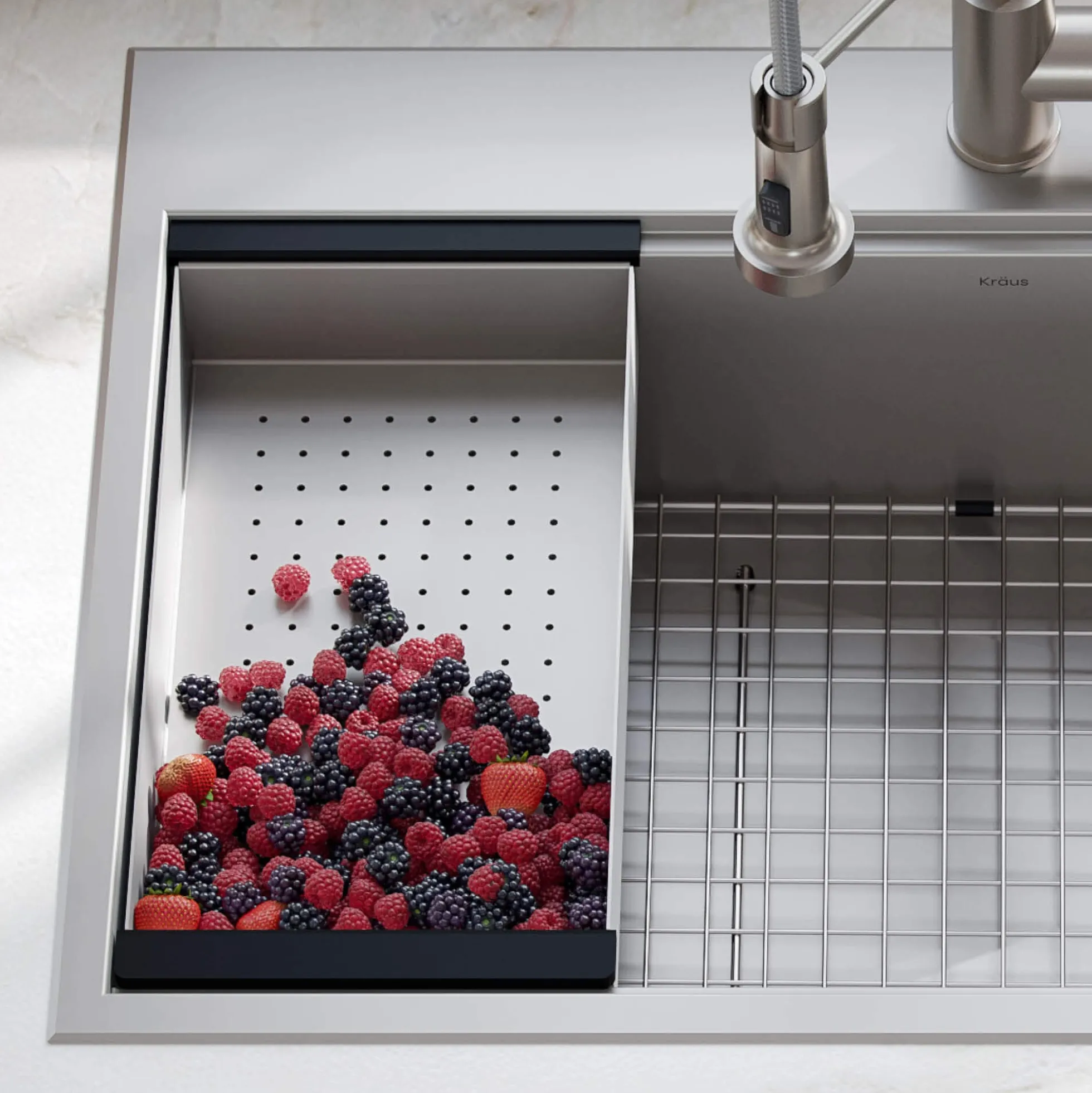 Stainless Steel Colander for Workstation Kitchen Sink