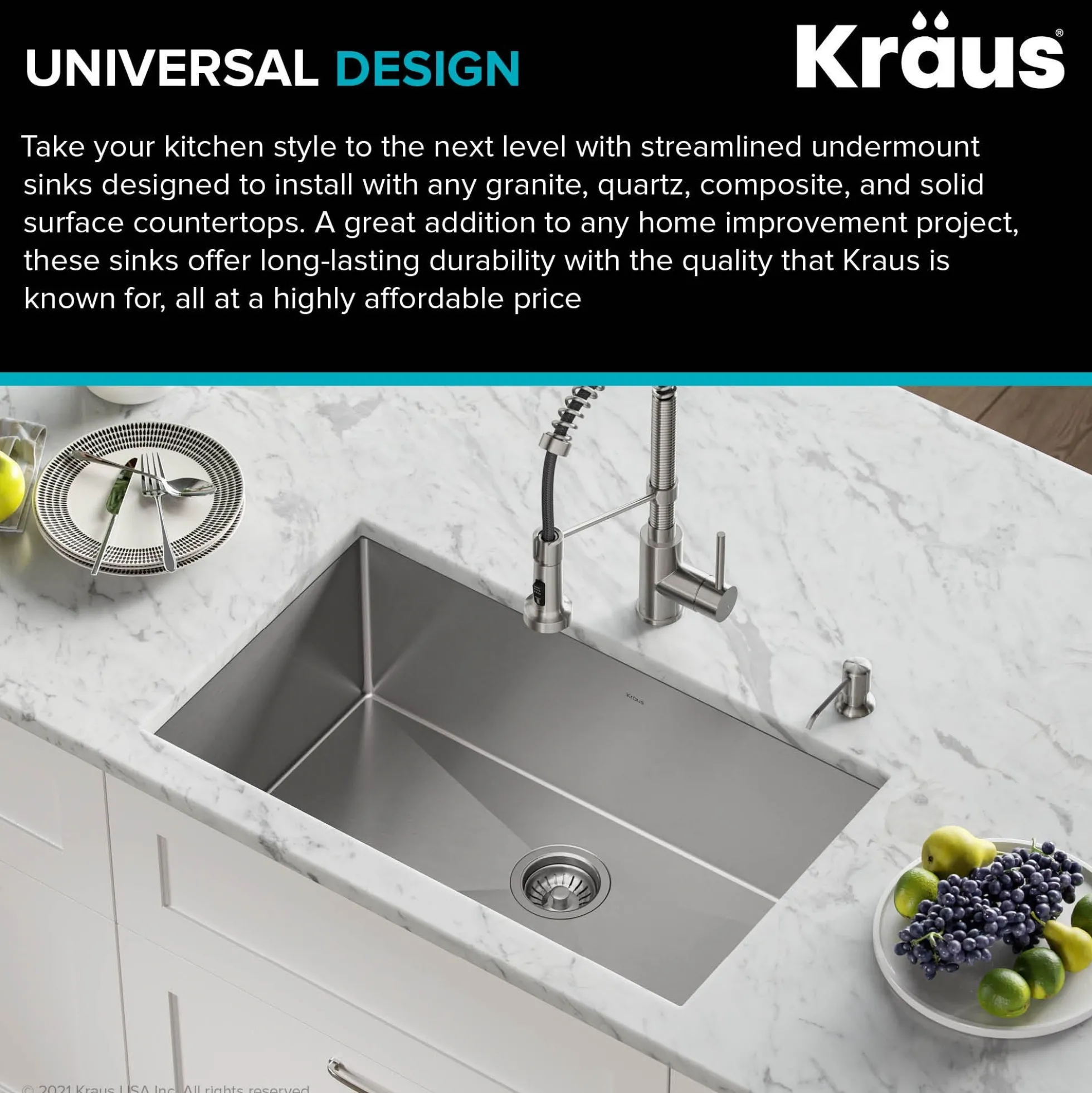30" Stainless Steel Undermount Single Bowl Kitchen Sink (Builder Pack of 3)