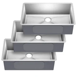 32" Stainless Steel Undermount Single Bowl Kitchen Sink (Builder Pack of 3)