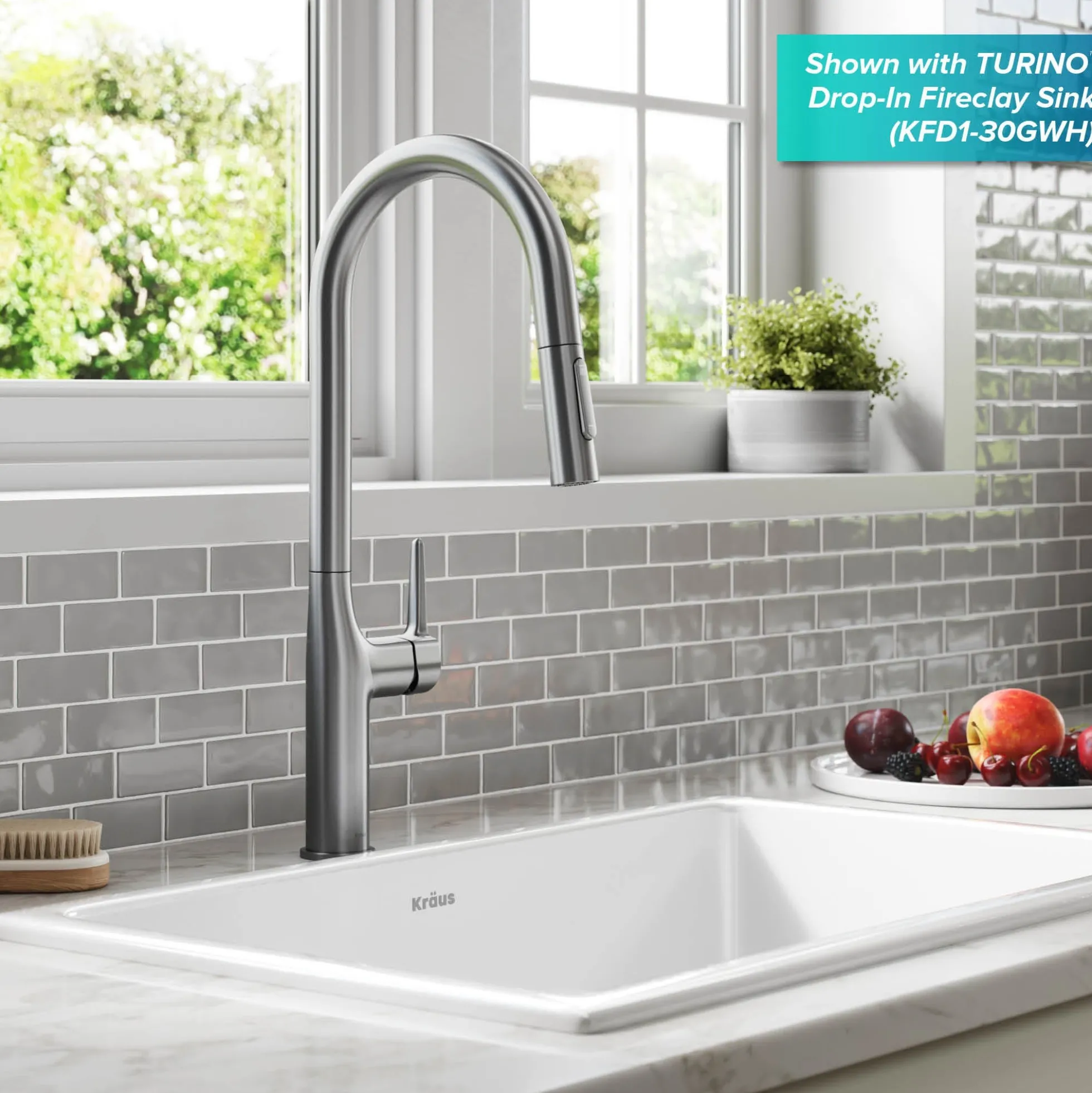 Tall Modern Pull-Down Single Handle Kitchen Faucet in Spot Free Stainless Steel
