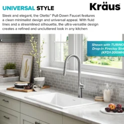 Tall Modern Pull-Down Single Handle Kitchen Faucet in Spot Free Stainless Steel