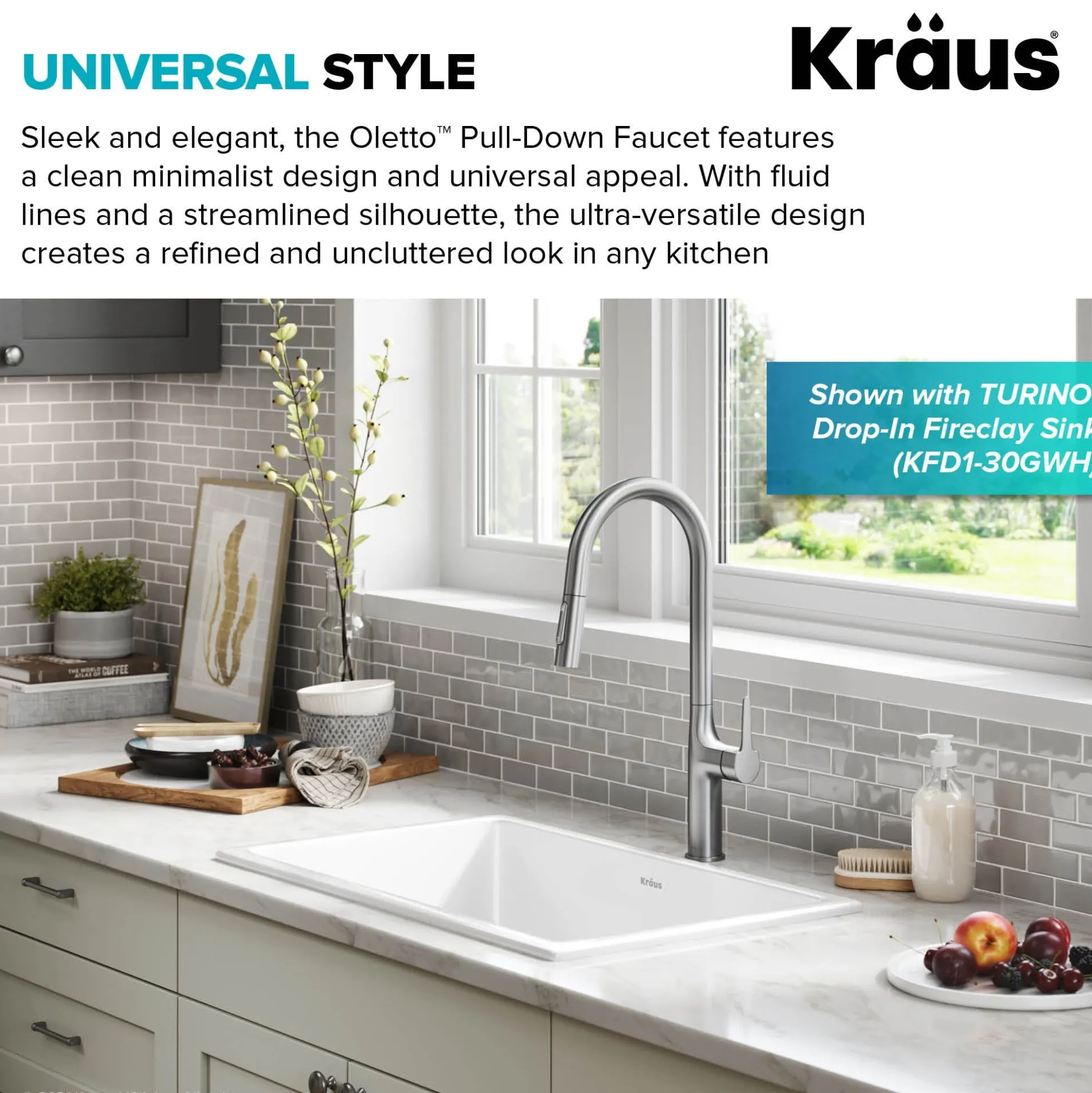 Tall Modern Pull-Down Single Handle Kitchen Faucet in Spot Free Stainless Steel