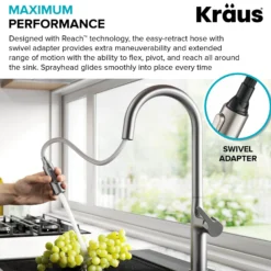 Tall Modern Pull-Down Single Handle Kitchen Faucet in Spot Free Stainless Steel