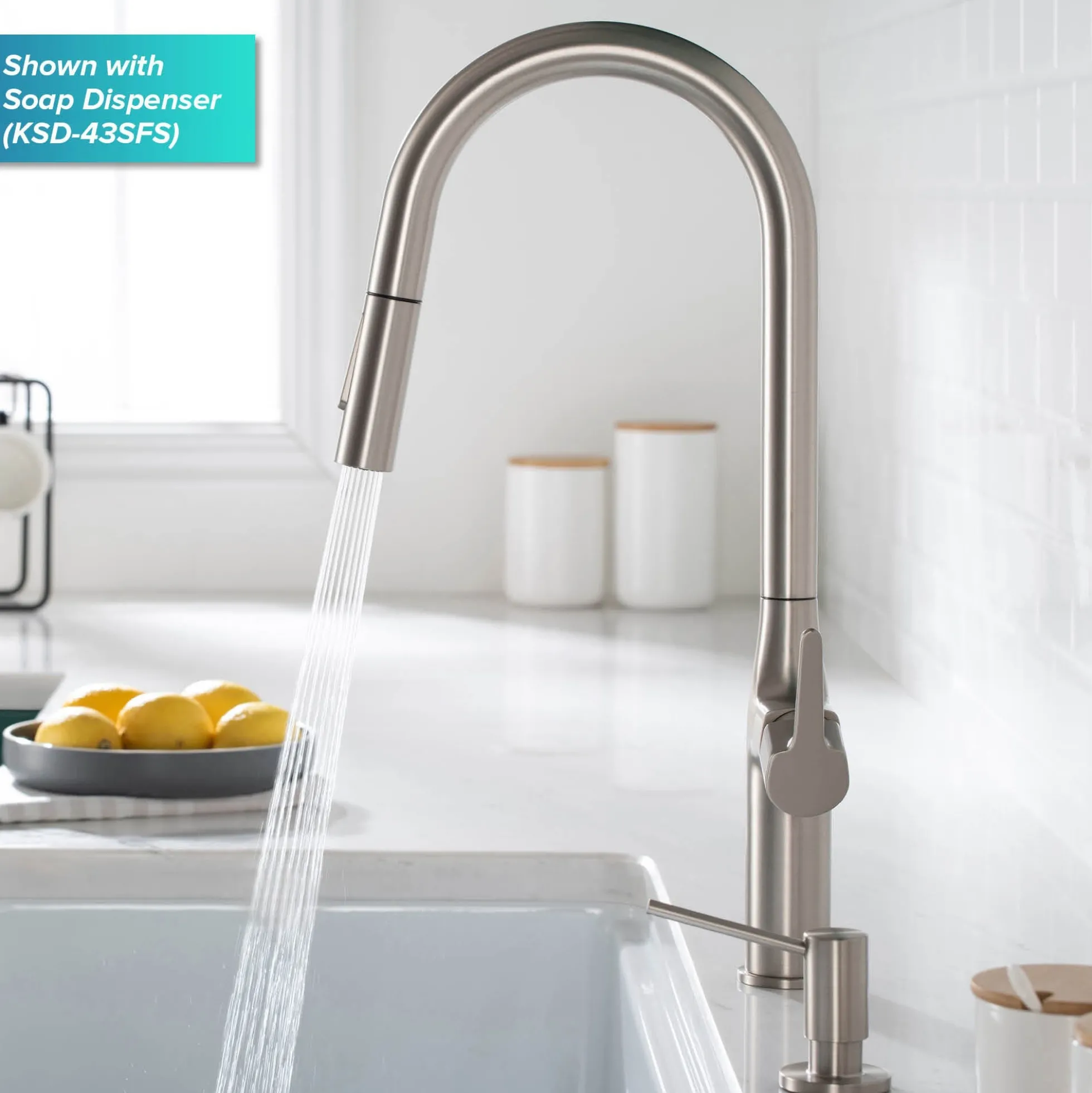 Tall Modern Pull-Down Single Handle Kitchen Faucet in Spot Free Stainless Steel
