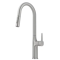 Tall Modern Pull-Down Single Handle Kitchen Faucet in Spot Free Stainless Steel