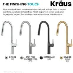 Tall Modern Pull-Down Single Handle Kitchen Faucet in Spot Free Stainless Steel