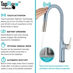 Tall ModernSingle-HandleTouch KitchenSink Faucet with Pull Down Sprayer inMatte Black