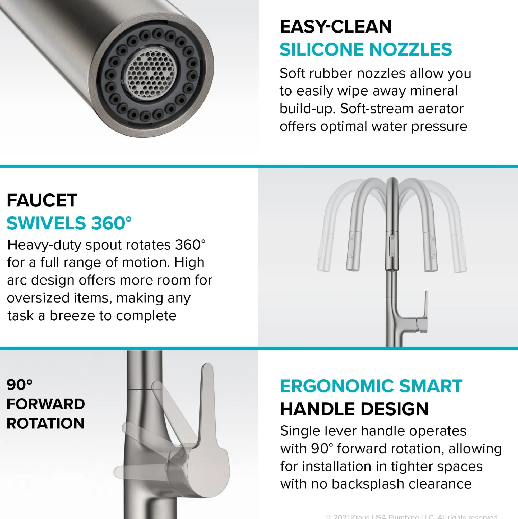 Tall ModernSingle-HandleTouch KitchenSink Faucet with Pull Down Sprayer inMatte Black