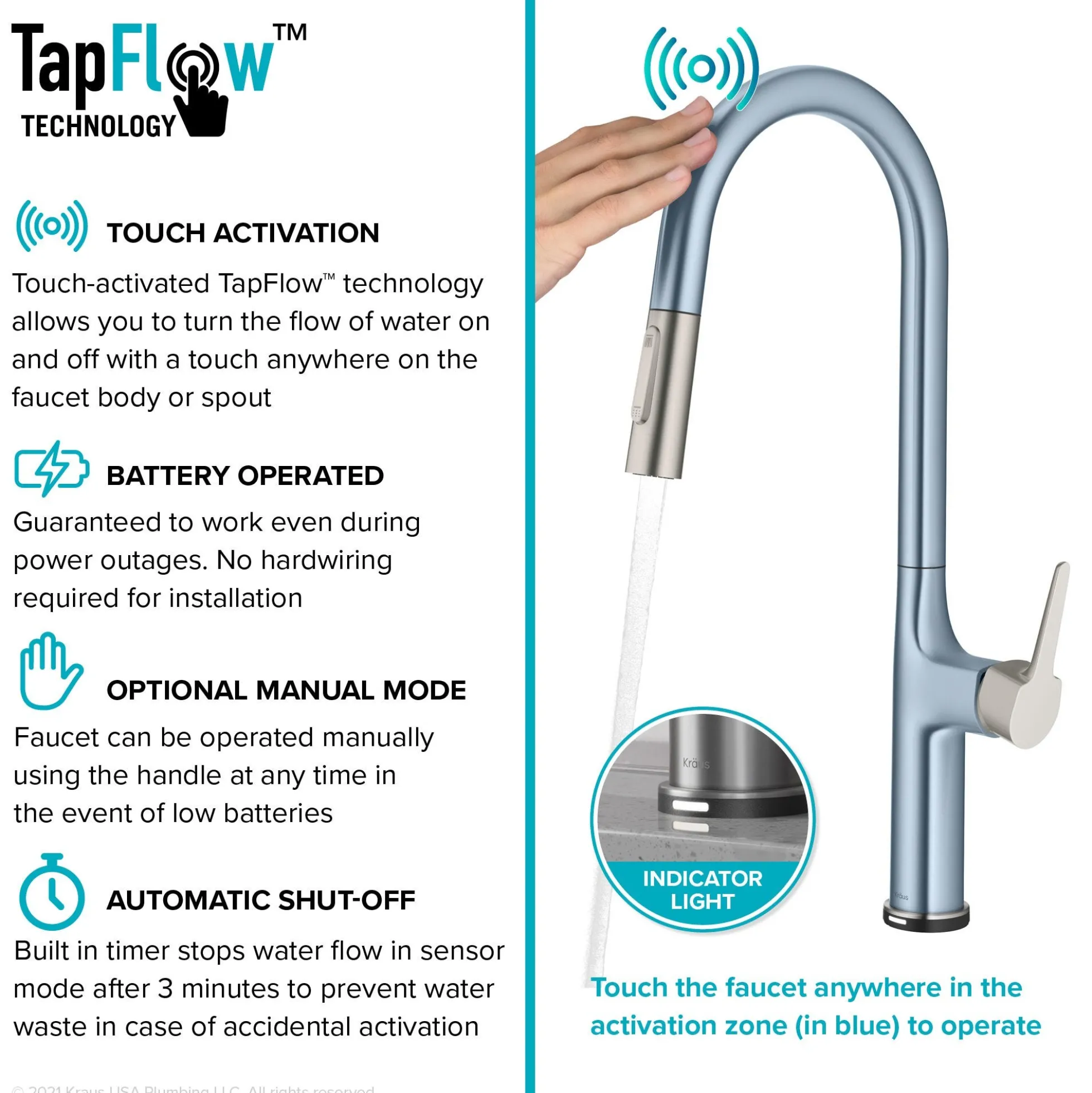 Tall Modern Single-HandleTouch KitchenSink Faucet with Pull Down Sprayer inSpot Free Stainless Steel