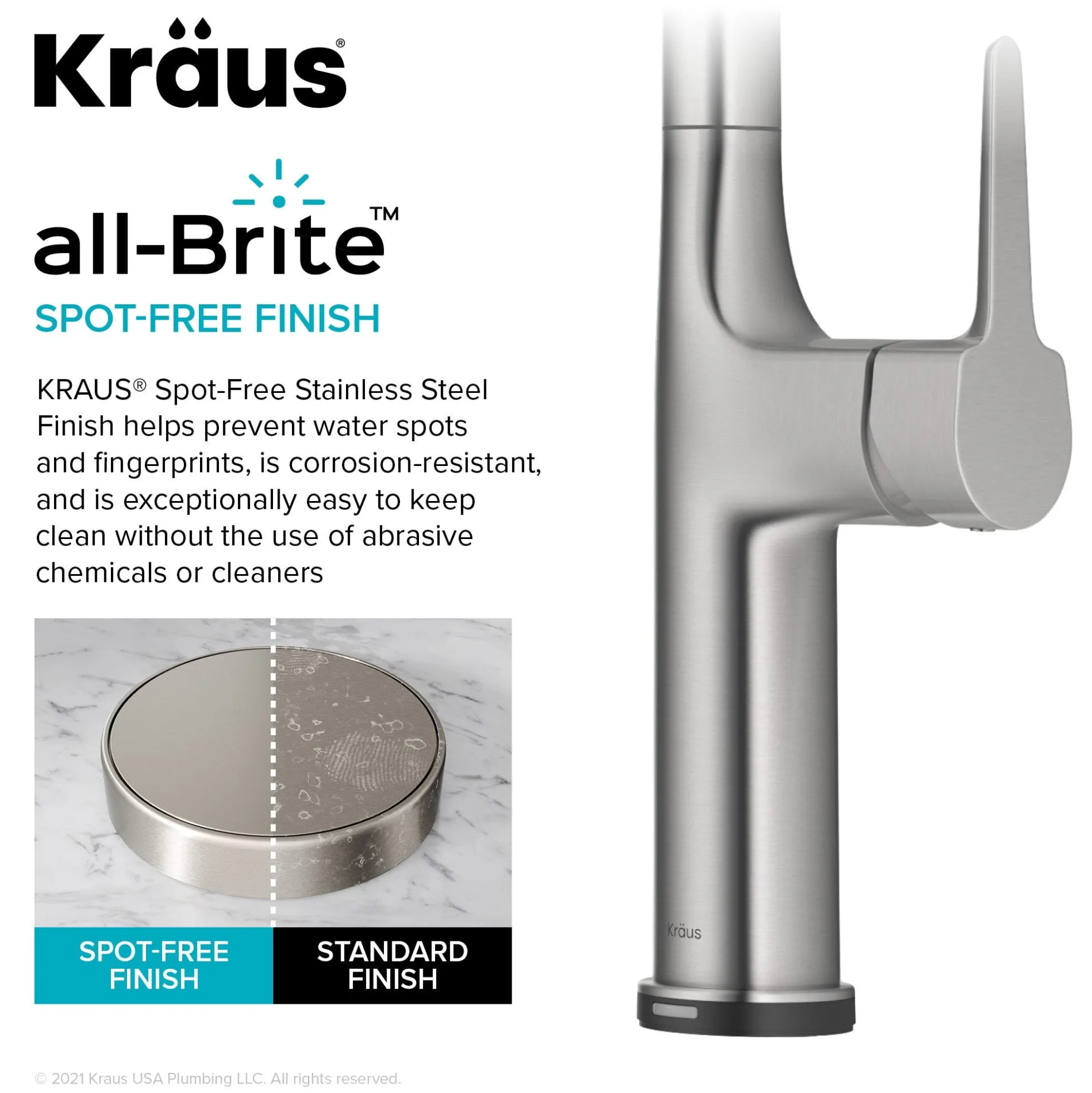 Tall Modern Single-HandleTouch KitchenSink Faucet with Pull Down Sprayer inSpot Free Stainless Steel