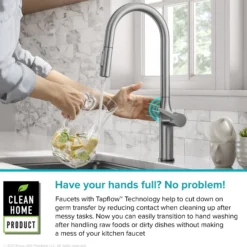 Tall Modern Single-HandleTouch KitchenSink Faucet with Pull Down Sprayer inSpot Free Stainless Steel