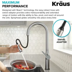 Tall Modern Single-HandleTouch KitchenSink Faucet with Pull Down Sprayer inSpot Free Stainless Steel