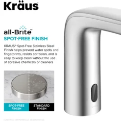 Touchless Sensor Bathroom Faucet in Spot Free Stainless Steel