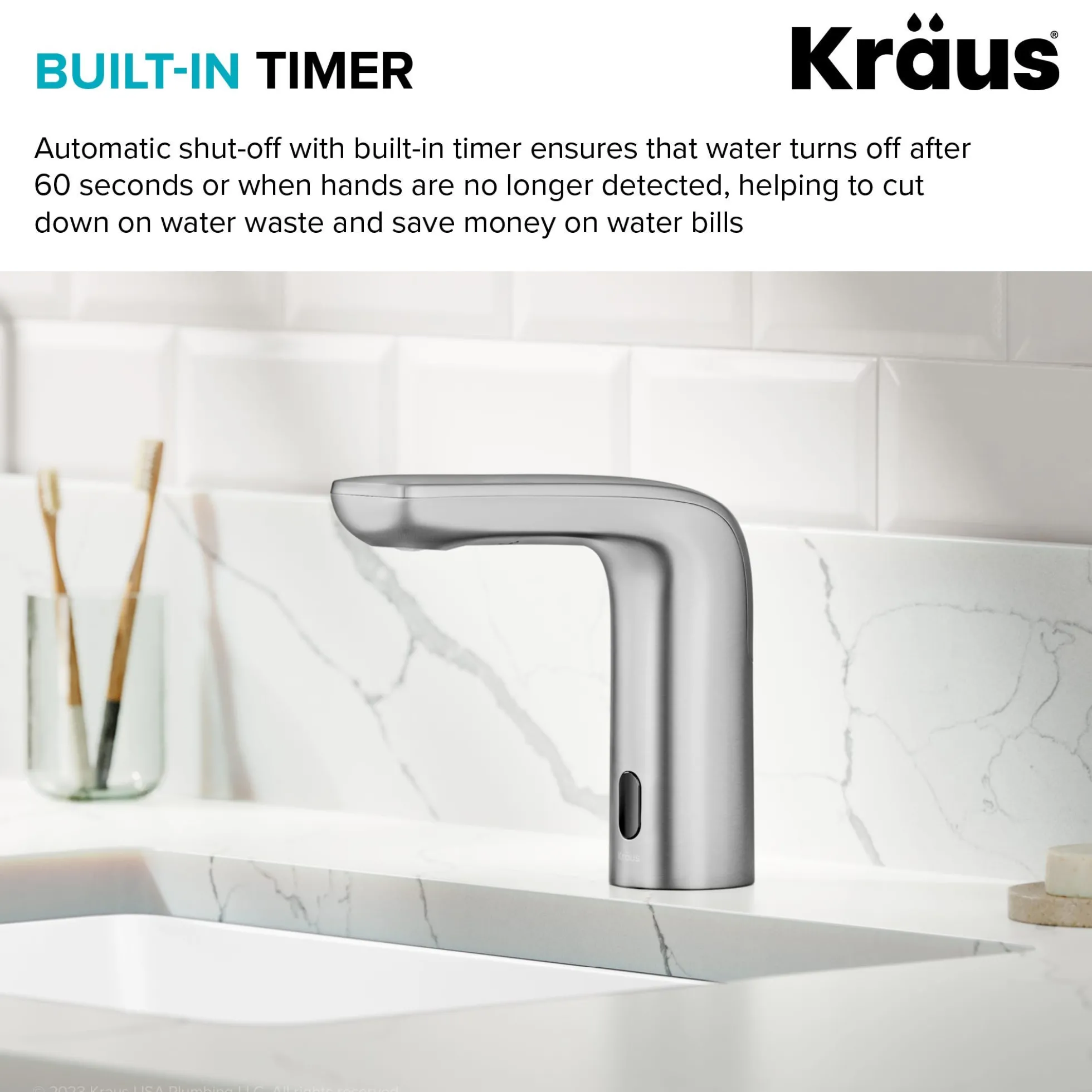 Touchless Sensor Bathroom Faucet in Spot Free Stainless Steel