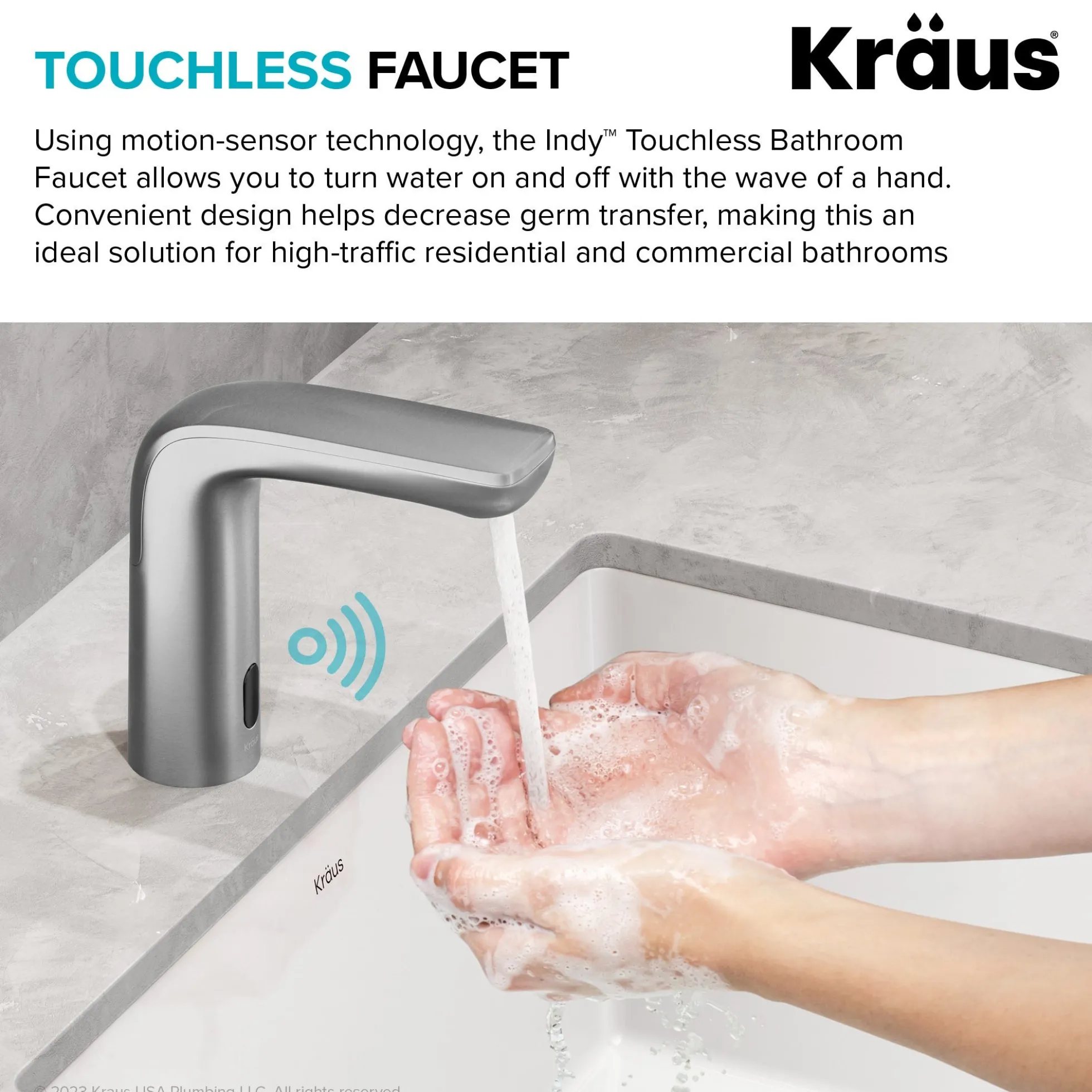 Touchless Sensor Bathroom Faucet in Spot Free Stainless Steel