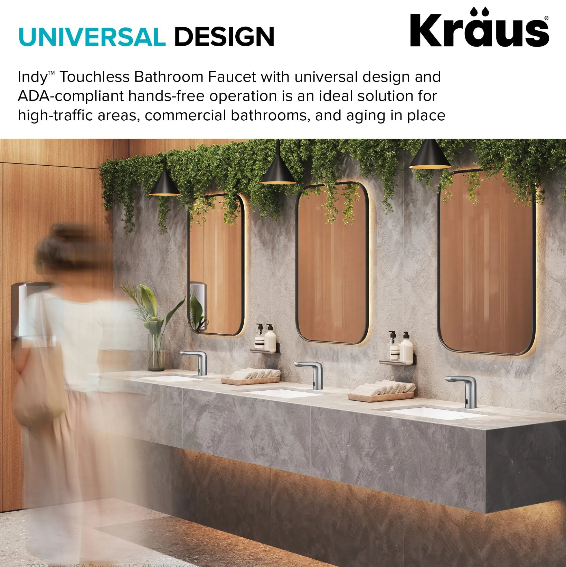 Touchless Sensor Bathroom Faucet in Spot Free Stainless Steel