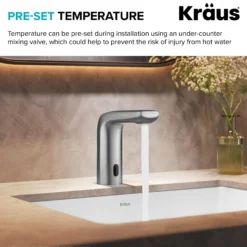 Touchless Sensor Bathroom Faucet in Spot Free Stainless Steel