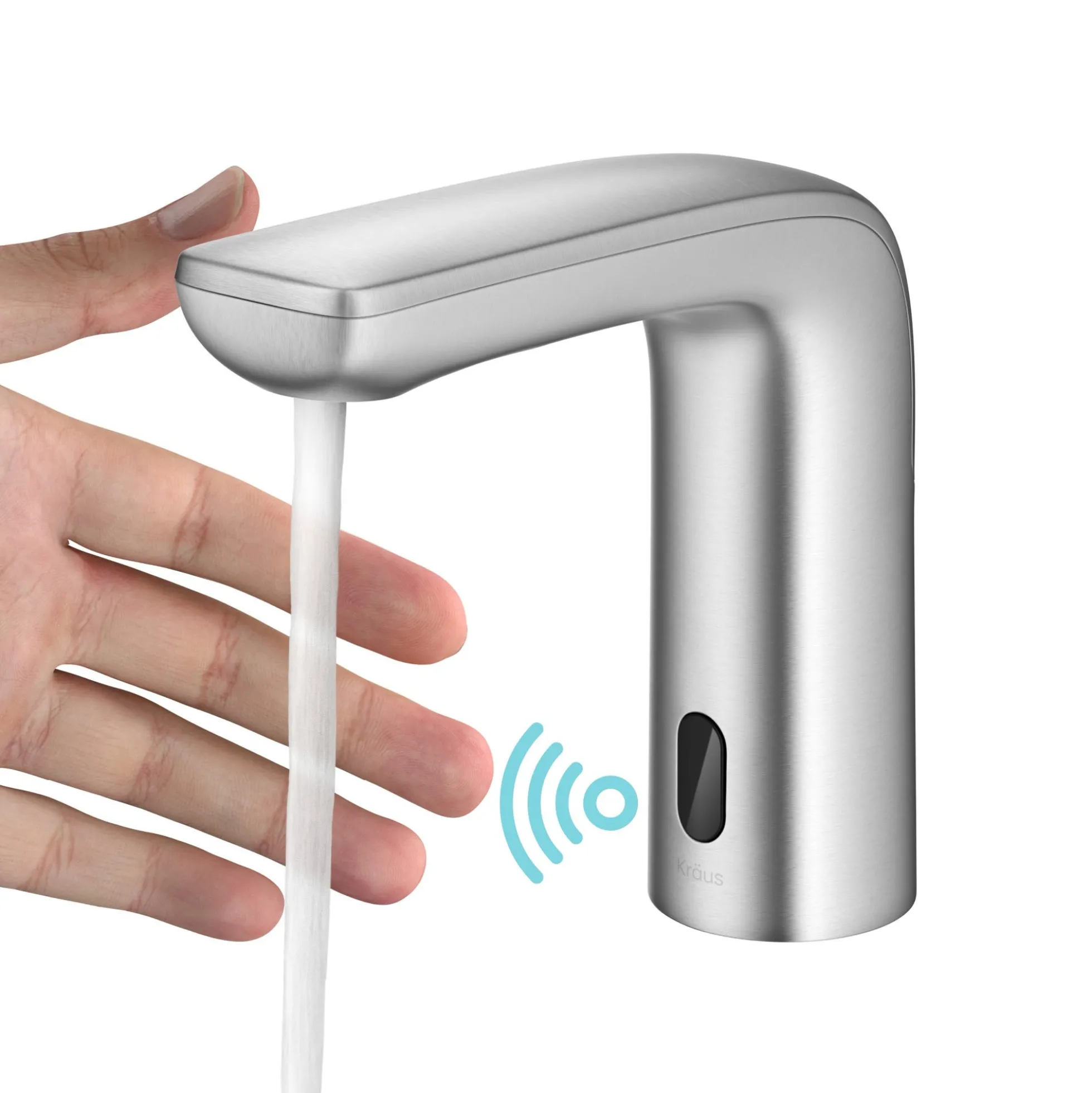 Touchless Sensor Bathroom Faucet in Spot Free Stainless Steel