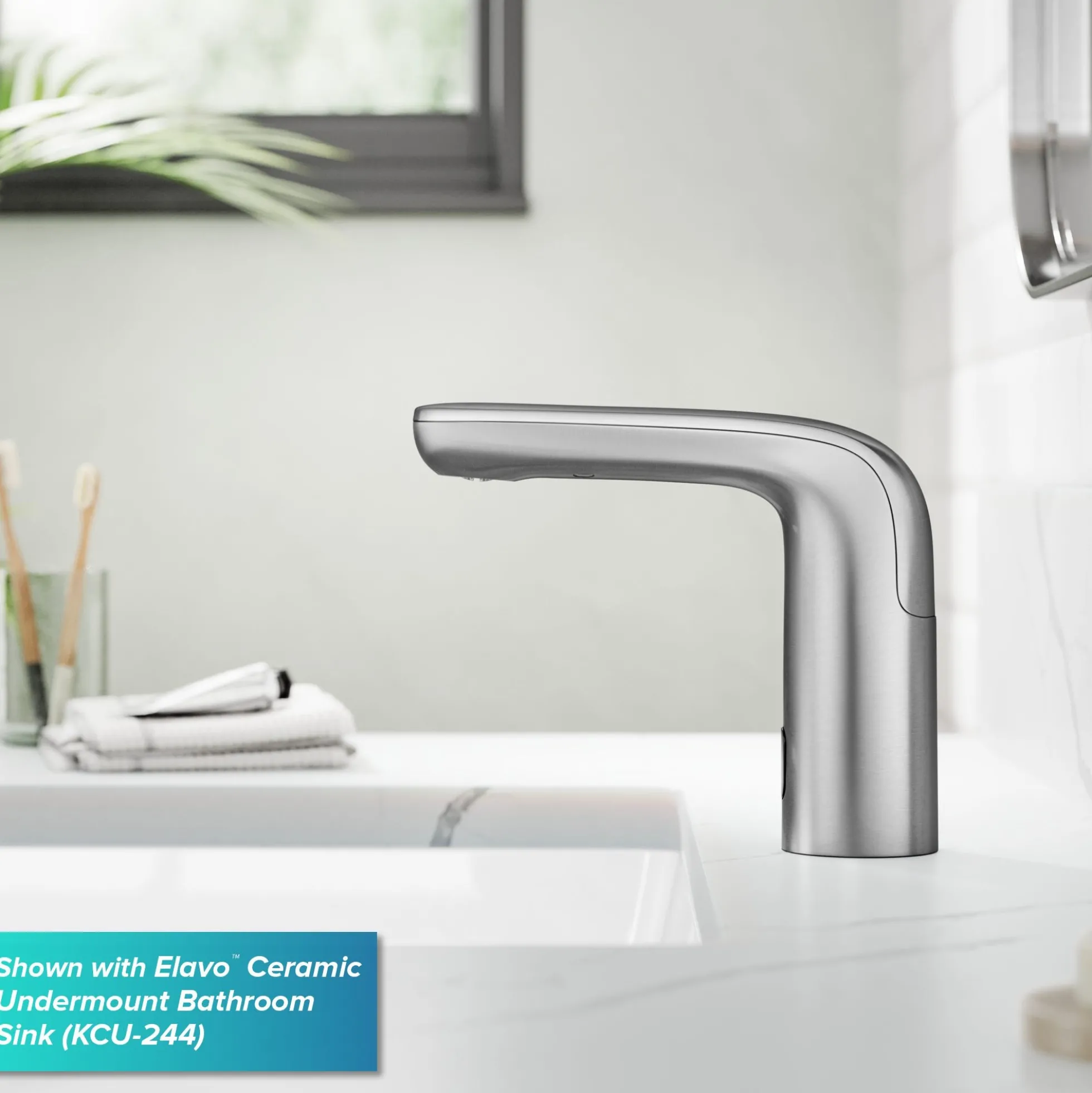 Touchless Sensor Bathroom Faucet in Spot Free Stainless Steel