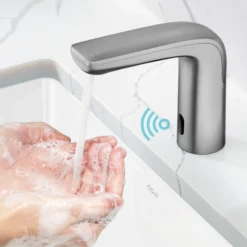 Touchless Sensor Bathroom Faucet in Spot Free Stainless Steel