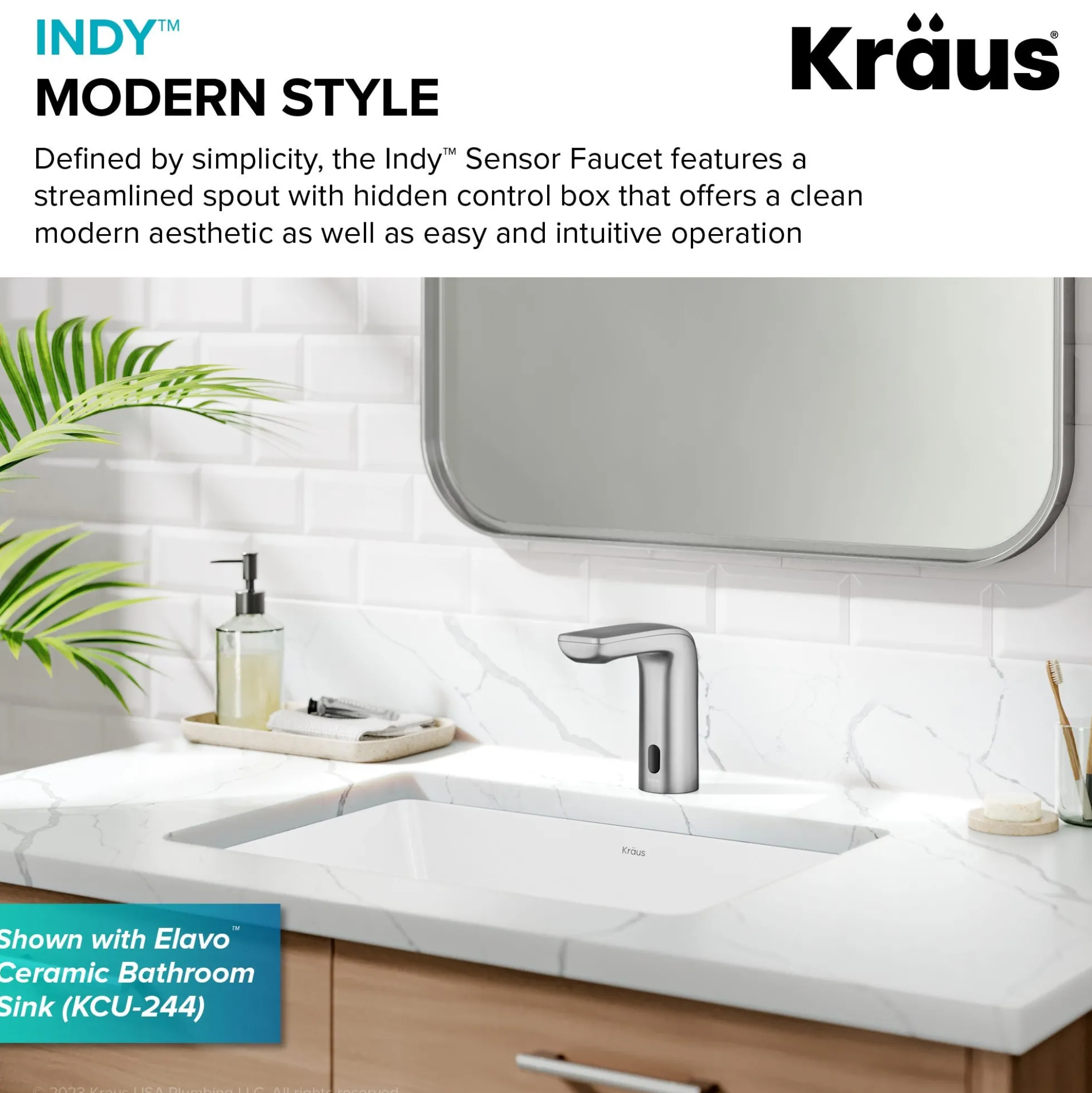Touchless Sensor Bathroom Faucet in Spot Free Stainless Steel