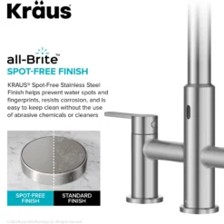 Touchless Sensor Bridge Kitchen Faucet with Pull-Down Sprayhead in Spot-Free Stainless Steel