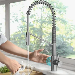 Touchless Sensor Commercial Pull-Down Single Handle Kitchen Faucet with QuickDock™ Top Mount Assembly in Spot Free Stainless Steel