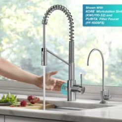 Touchless Sensor Commercial Pull-Down Single Handle Kitchen Faucet with QuickDock™ Top Mount Assembly in Spot Free Stainless Steel
