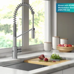 Touchless Sensor Commercial Pull-Down Single Handle Kitchen Faucet with QuickDock™ Top Mount Assembly in Spot Free Stainless Steel