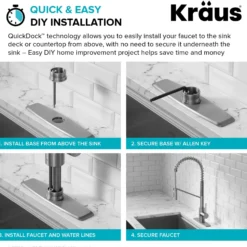Touchless Sensor Commercial Pull-Down Single Handle Kitchen Faucet with QuickDock™ Top Mount Assembly in Spot Free Stainless Steel