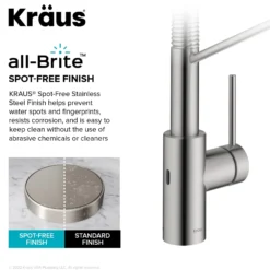 Touchless Sensor Commercial Pull-Down Single Handle Kitchen Faucet with QuickDock™ Top Mount Assembly in Spot Free Stainless Steel