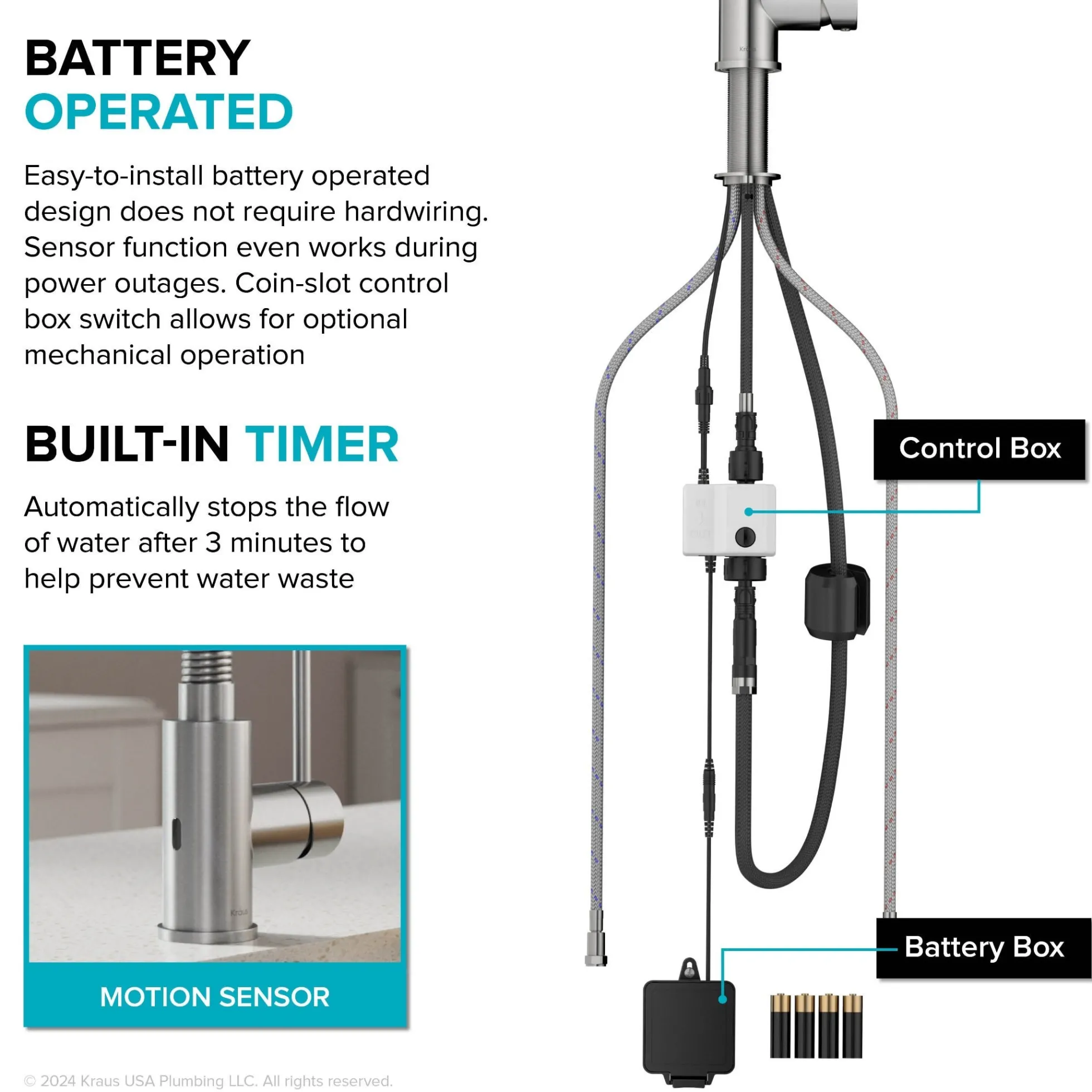 Touchless Sensor Commercial Style 2-Function Single Handle Pull-Down Kitchen Faucet in Spot-Free Stainless Steel