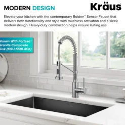 Touchless Sensor Commercial Style 2-Function Single Handle Pull-Down Kitchen Faucet in Spot-Free Stainless Steel