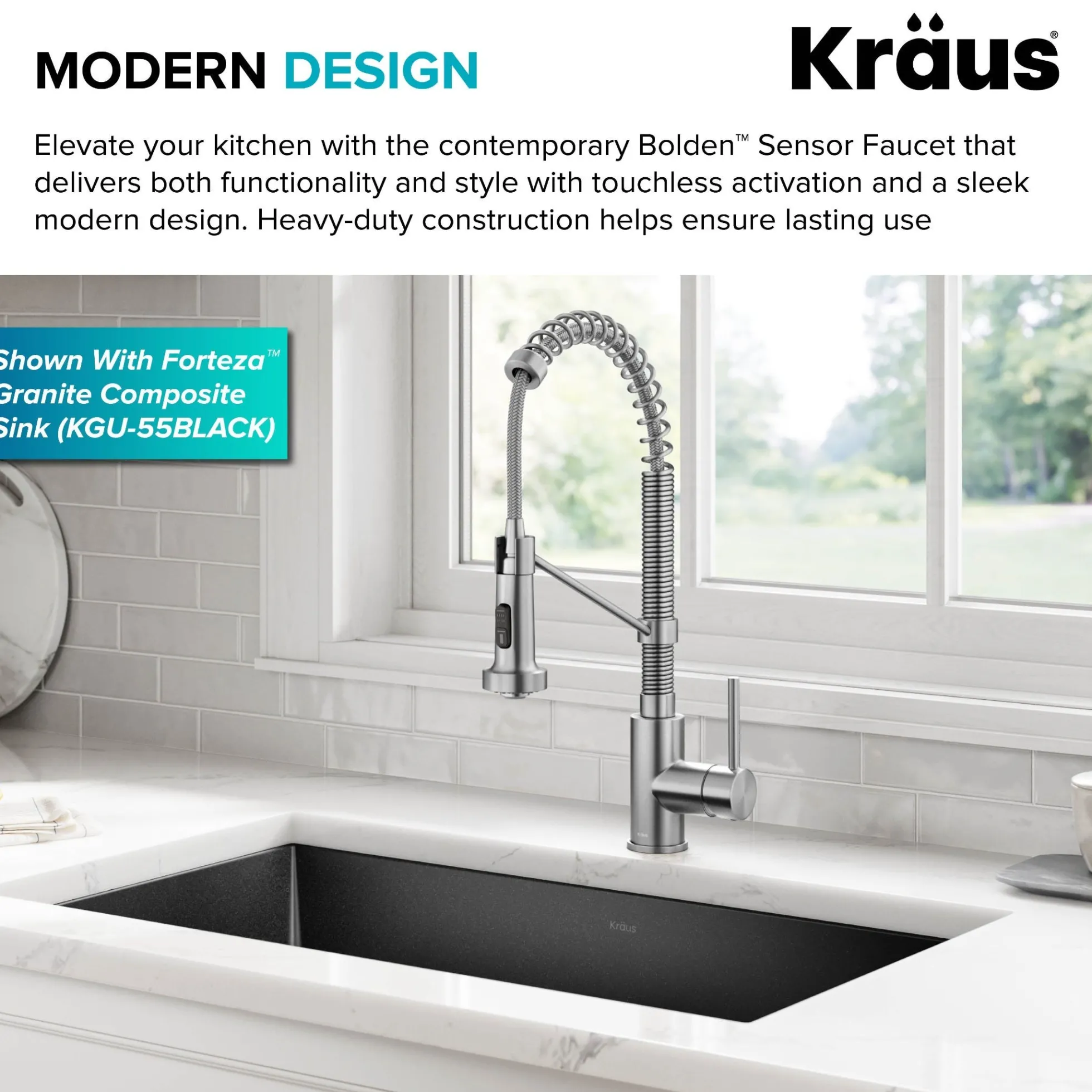 Touchless Sensor Commercial Style 2-Function Single Handle Pull-Down Kitchen Faucet in Spot-Free Stainless Steel