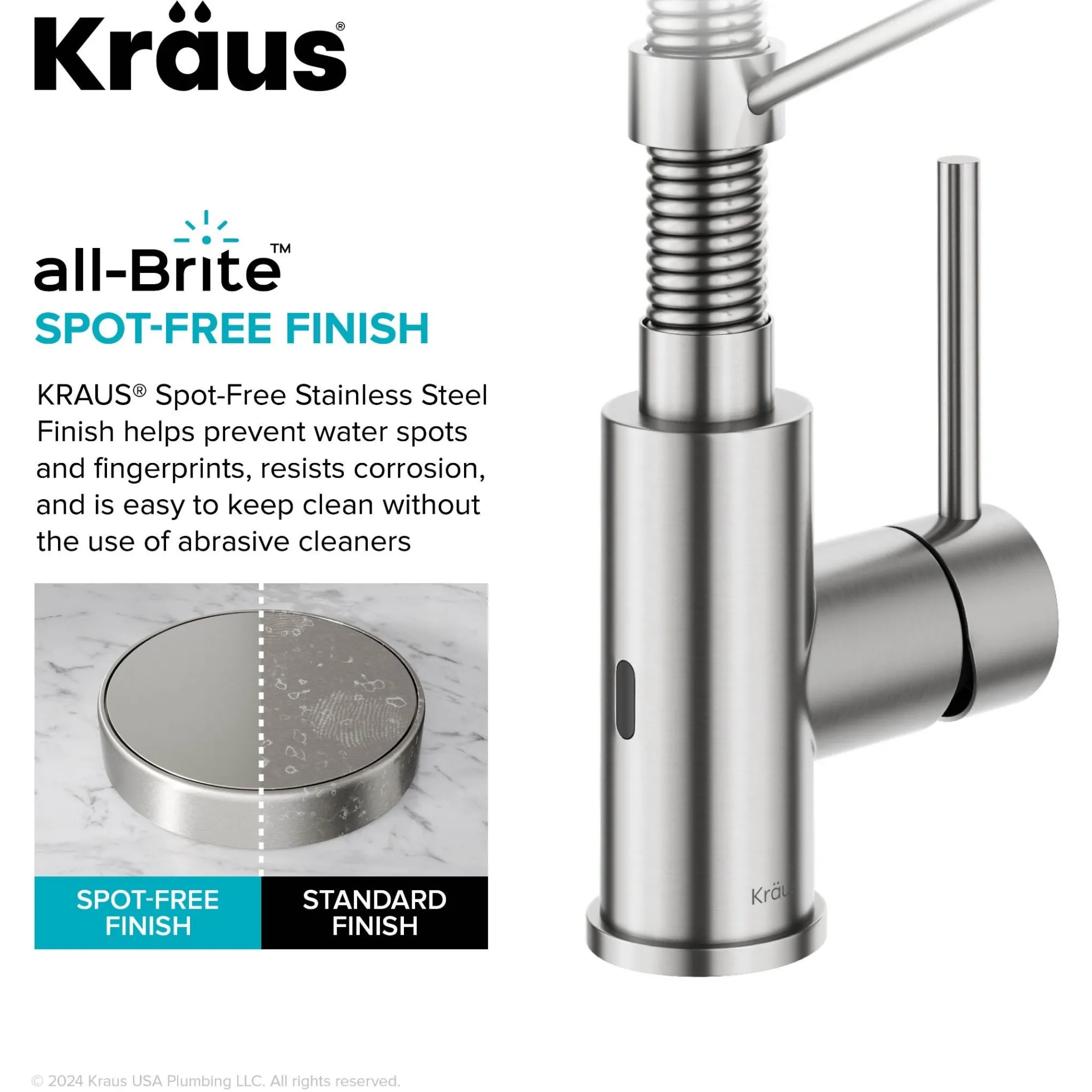 Touchless Sensor Commercial Style 2-Function Single Handle Pull-Down Kitchen Faucet in Spot-Free Stainless Steel