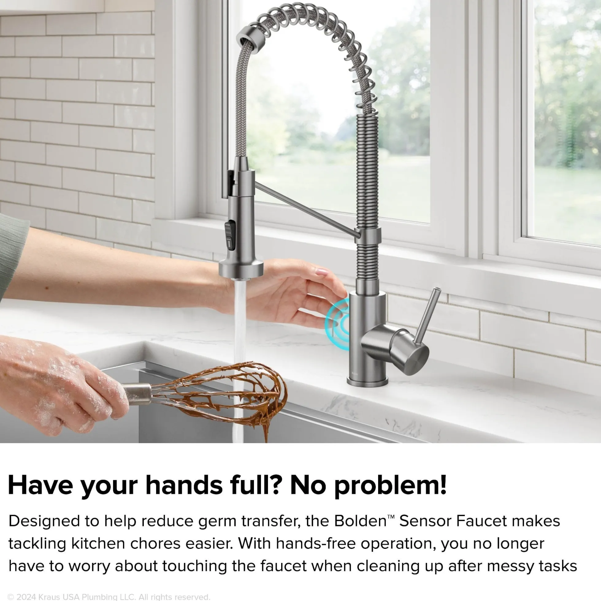 Touchless Sensor Commercial Style 2-Function Single Handle Pull-Down Kitchen Faucet in Spot-Free Stainless Steel