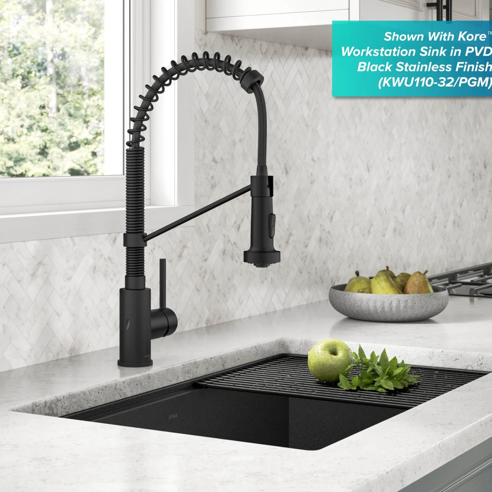 Touchless Sensor Commercial Style 2-Function Single Handle Pull-Down Kitchen Faucet in Matte Black