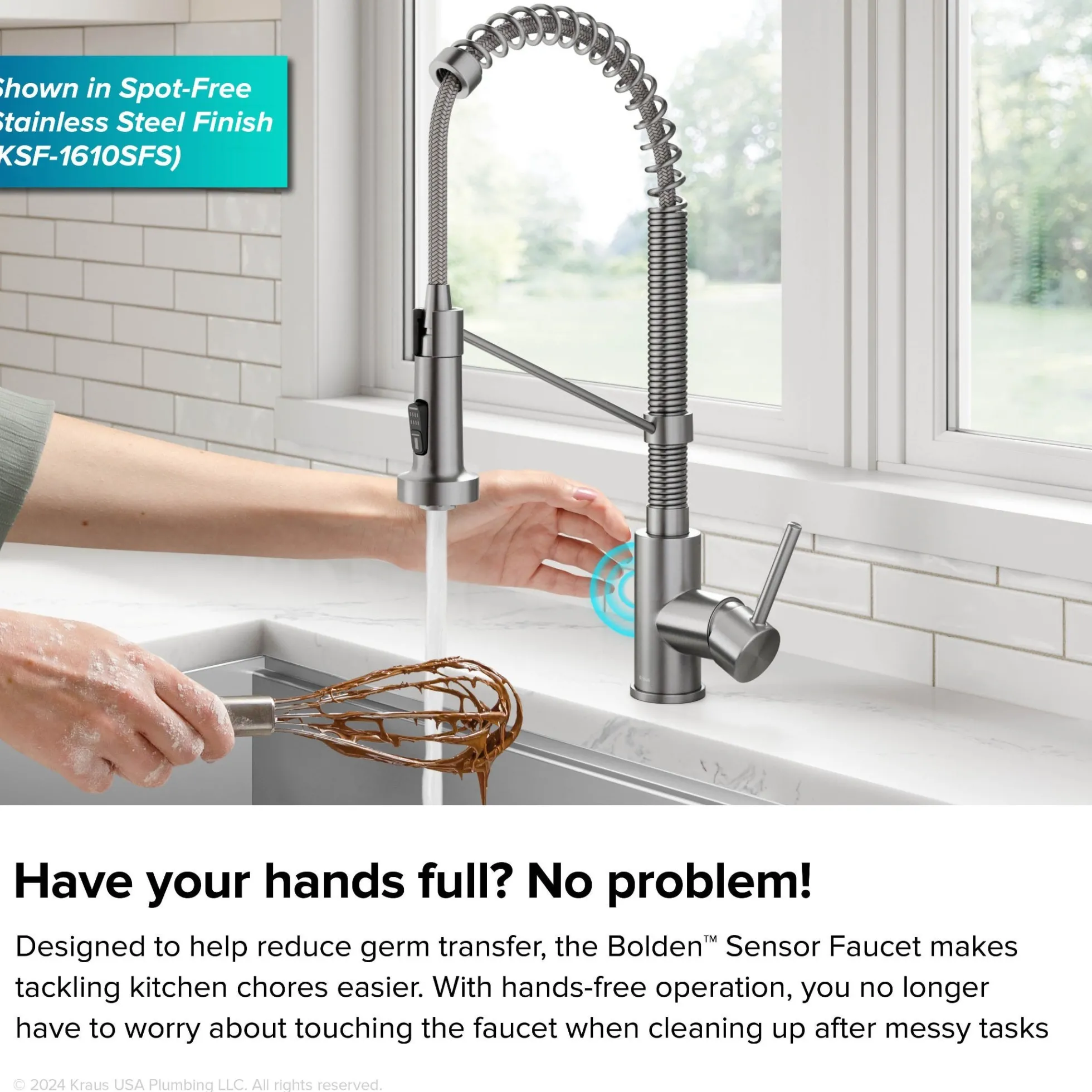Touchless Sensor Commercial Style 2-Function Single Handle Pull-Down Kitchen Faucet in Matte Black