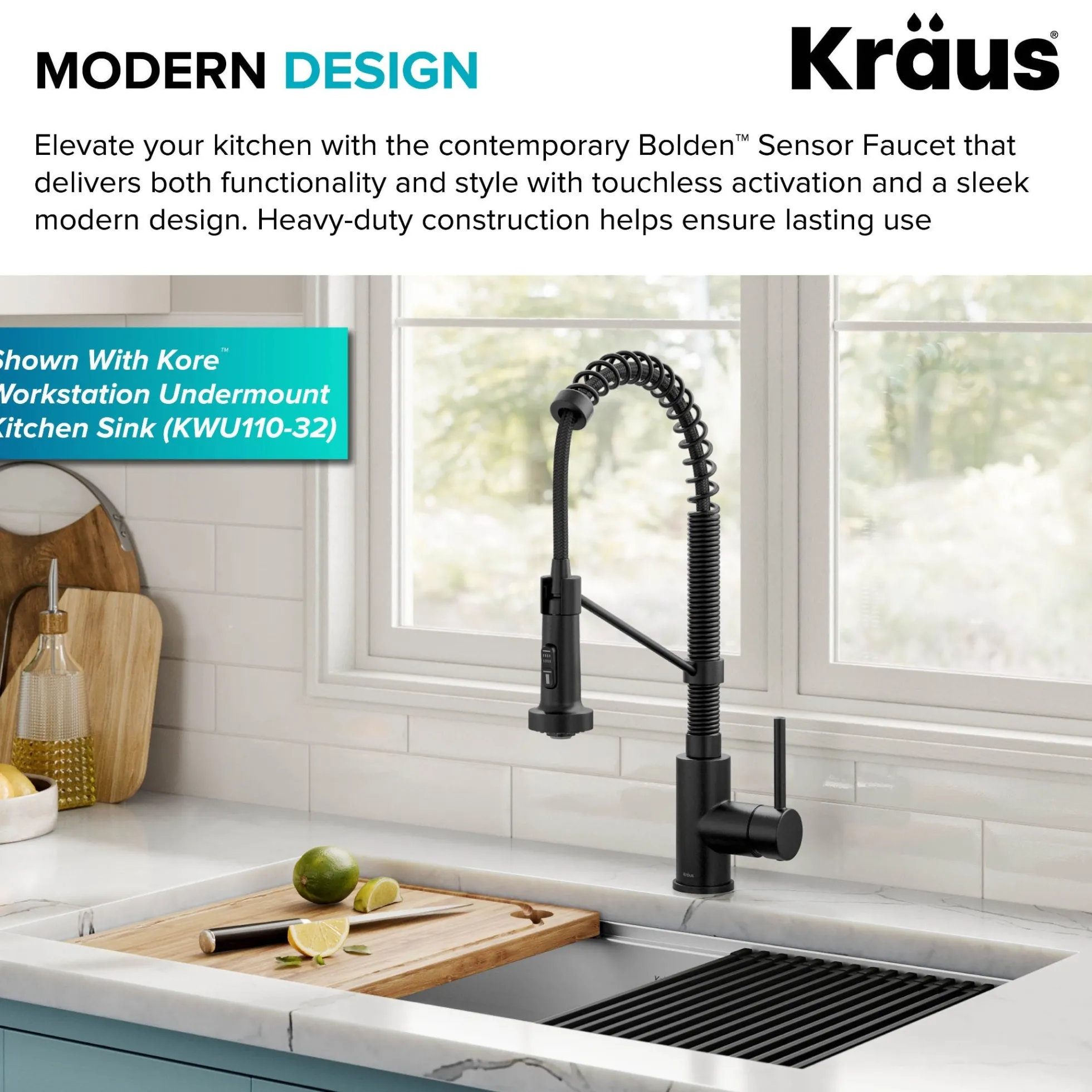 Touchless Sensor Commercial Style 2-Function Single Handle Pull-Down Kitchen Faucet in Matte Black